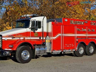 Droga, Straż pożarna, Wóz strażacki, Kenworth T-800, Drzewa